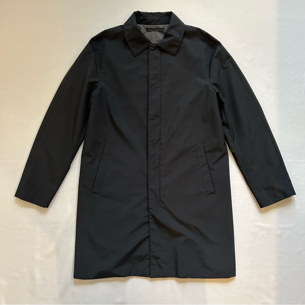 MNG Man Packable Windproof Water Repellent Long Jacket Black Medium